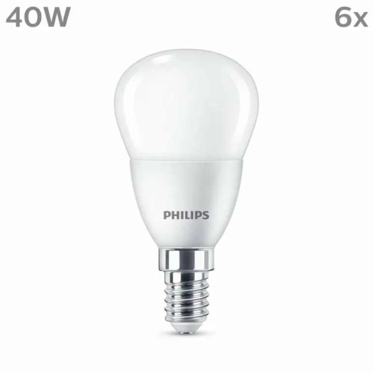 Philips Classic Lot de 6 LED E14 4,9 watt 2700 kelvin 470 lumen