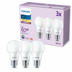 Philips Classic Lot de 3 LED E27 8 watt 2700 kelvin 806 lumen
