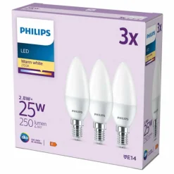 Philips Classic Lot de 3 LED E14 2,8 watt 2700 kelvin 250 lumen