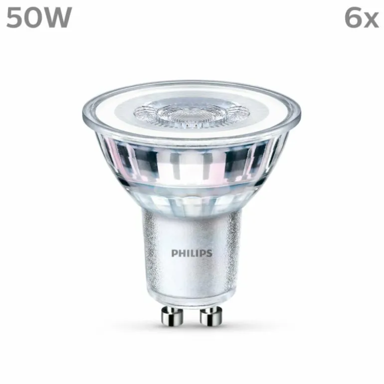 Philips Classic Lot de 6 LED GU10 4,6 watt 2700 kelvin 355 lumen