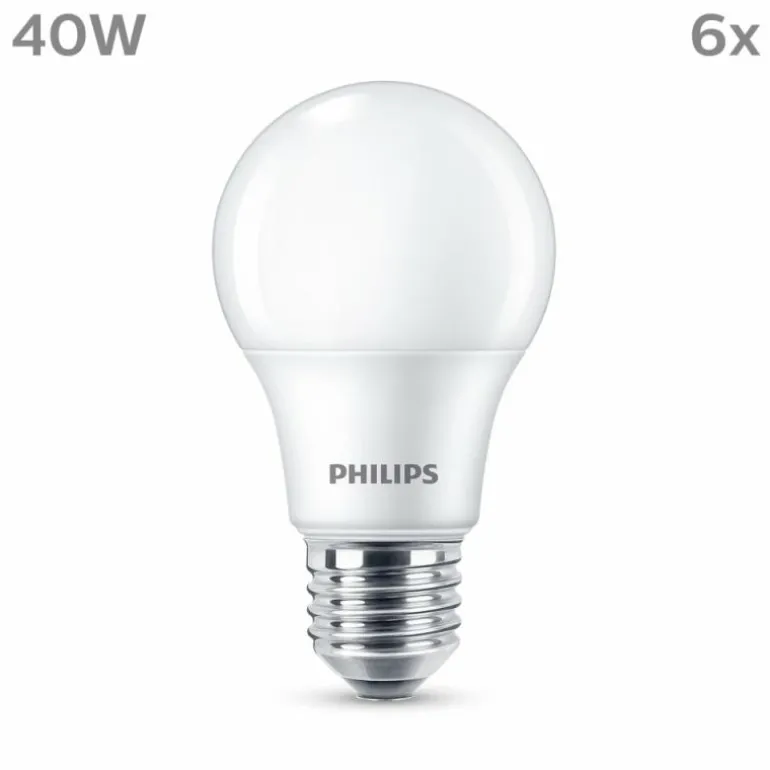 Philips Classic Lot de 6 LED E27 4,9 watt 2700 kelvin 470 lumen