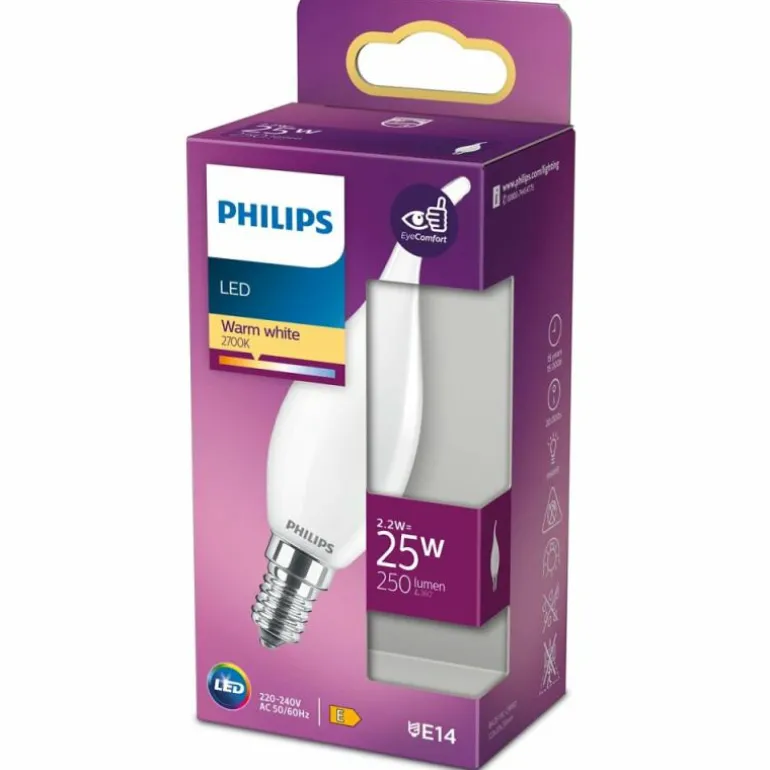 Philips LED E14 2,2 Watt 2700 Kelvin 250 Lumen
