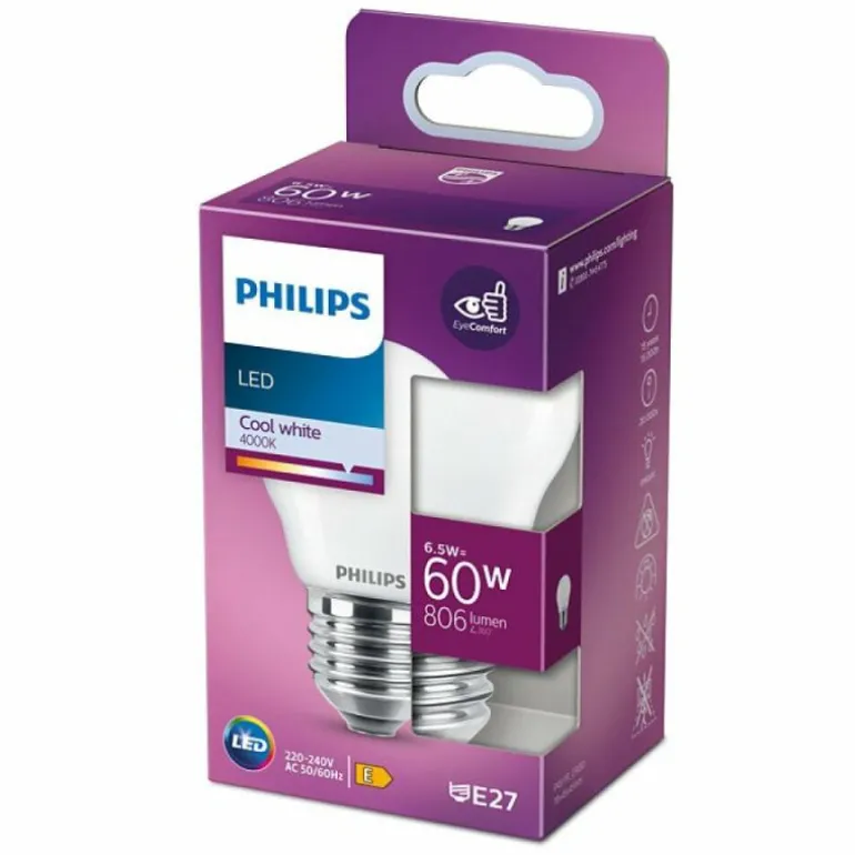 Philips LED E27 6,5 Watt 4000 Kelvin 806 Lumen