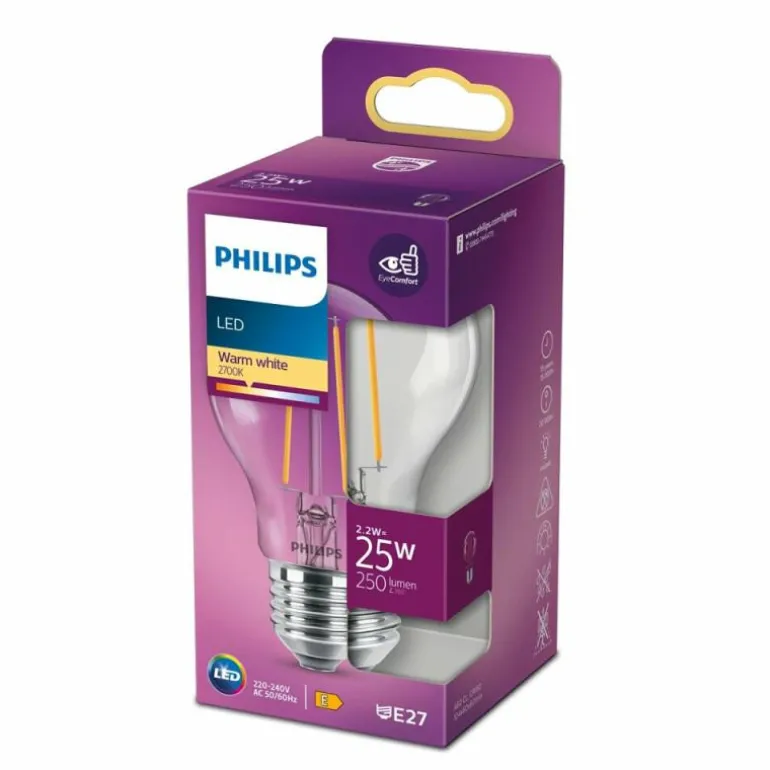 Philips LED E27 2,2 Watt 2700 Kelvin 250 Lumen