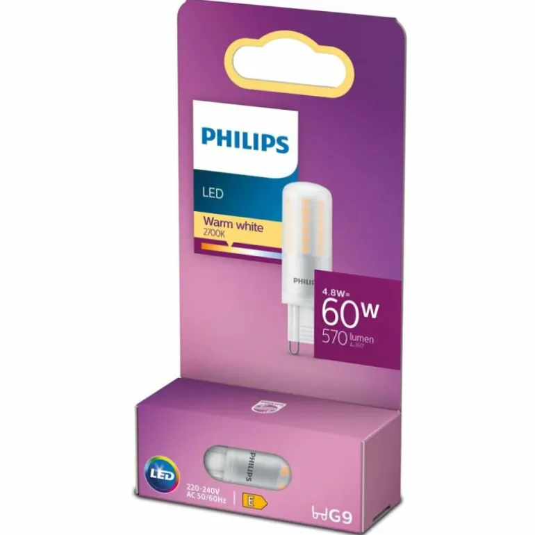 Philips LED G9 4,8 Watt 2700 Kelvin 570 Lumen