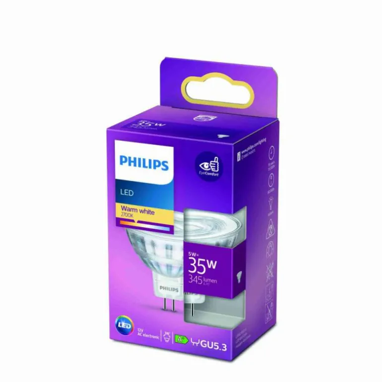 Philips LED GU5,3 5 Watt 2700 Kelvin 345 Lumen