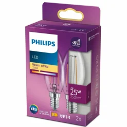 Philips 2x LED E14 2 Watt 2700 Kelvin 250 Lumen