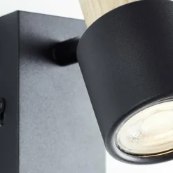 Pini Spot mural Luminaires Brilliant Noir, 1 lumière