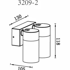 Piper Luminaire extérieur Luminaires Globo Lighting Anthracite, Noir, 2 lumières