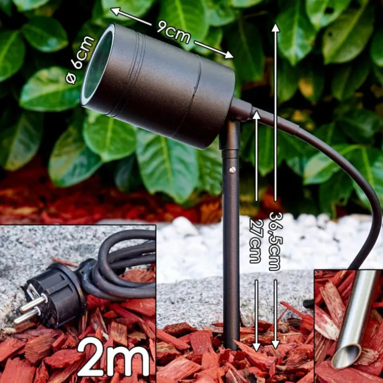 pique de terre Froslev LED Noir, 1 lumière