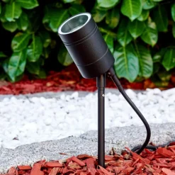 pique de terre Froslev LED Noir, 1 lumière