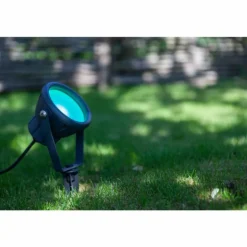 pique de terre Lutec MINI LETO LED Anthracite, 1 lumière, Changeur de couleurs