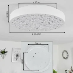 Plafonnier Agodim LED Blanc, 1 lumière, Télécommandes, Changeur de couleurs