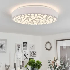 Plafonnier Agodim LED Blanc, 1 lumière, Télécommandes, Changeur de couleurs