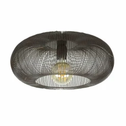 Plafonnier Agueda Brun foncé, Nickel mat, Noir, 1 lumière