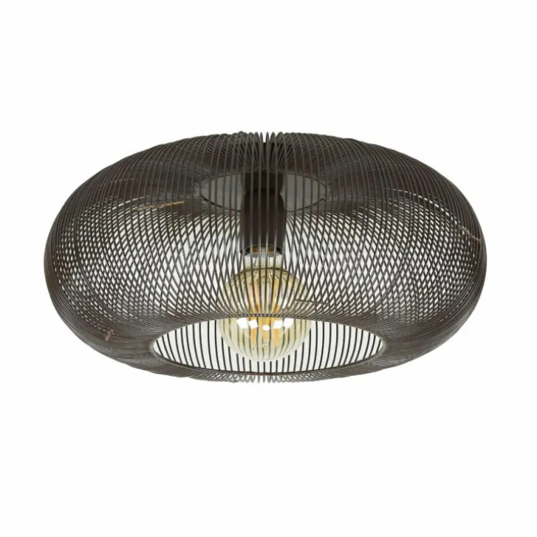 Plafonnier Agueda Brun foncé, Nickel mat, Noir, 1 lumière