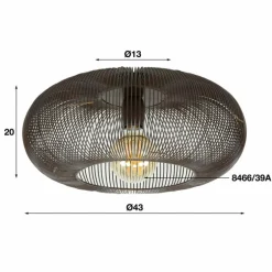 Plafonnier Agueda Brun foncé, Nickel mat, Noir, 1 lumière