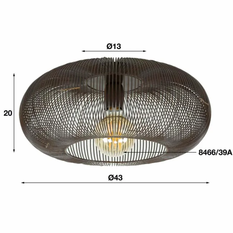 Plafonnier Agueda Brun foncé, Nickel mat, Noir, 1 lumière