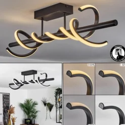 Plafonnier Alvarim LED Noir, 1 lumière