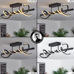 Plafonnier Alvarim LED Noir, 1 lumière