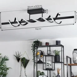 Plafonnier Alvarim LED Noir, 1 lumière