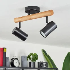 Plafonnier Arbrentin Écru, Noir, 2 lumières