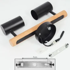 Plafonnier Arbrentin Écru, Noir, 2 lumières