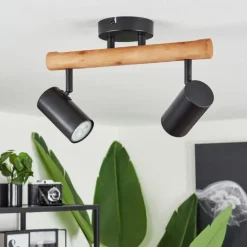 Plafonnier Arbrentin Écru, Noir, 2 lumières