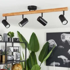 Plafonnier Arbrentin Écru, Noir, 4 lumières