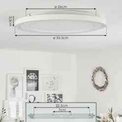 Plafonnier Audrieu LED Blanc, 2 lumières