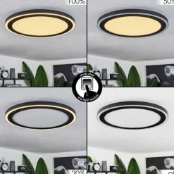 Plafonnier Audrieu LED Noir, Blanc, 2 lumières