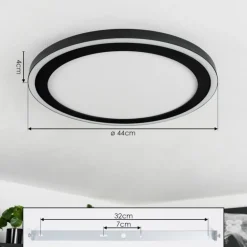 Plafonnier Audrieu LED Noir, Blanc, 2 lumières
