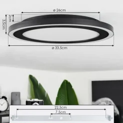 Plafonnier Audrieu LED Noir, 2 lumières