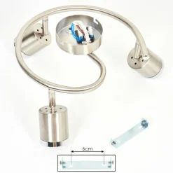 Plafonnier Autilla LED Nickel mat, Blanc, 3 lumières