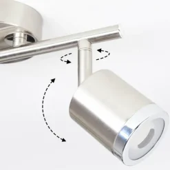 Plafonnier Autilla LED Nickel mat, Blanc, 2 lumières