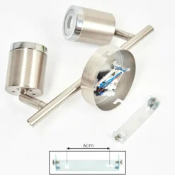 Plafonnier Autilla LED Nickel mat, Blanc, 2 lumières