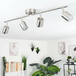 Plafonnier Autilla LED Nickel mat, 4 lumières