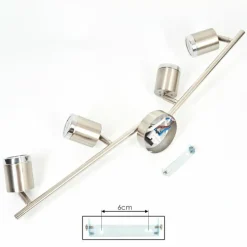 Plafonnier Autilla LED Nickel mat, 4 lumières