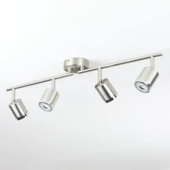 Plafonnier Autilla LED Nickel mat, 4 lumières