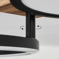 Plafonnier Avelal LED Brun, Couleur bois, Noir, 1 lumière