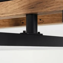 Plafonnier Ayajasco LED Brun, Couleur bois, Noir, 1 lumière