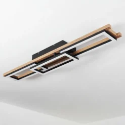 Plafonnier Ayajasco LED Brun, Couleur bois, Noir, 1 lumière