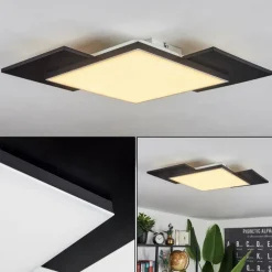 Plafonnier Barullu LED Bois clair, Noir, Blanc, 1 lumière