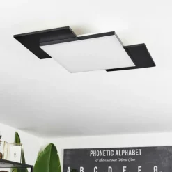 Plafonnier Barullu LED Bois clair, Noir, Blanc, 1 lumière