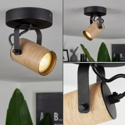 Plafonnier Beleco Écru, Noir, 1 lumière