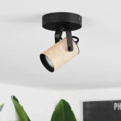 Plafonnier Beleco Écru, Noir, 1 lumière