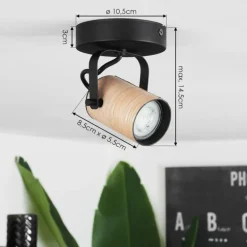 Plafonnier Beleco Écru, Noir, 1 lumière