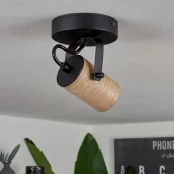 Plafonnier Beleco Écru, Noir, 1 lumière