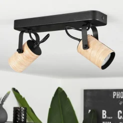 Plafonnier Beleco Écru, Noir, 2 lumières