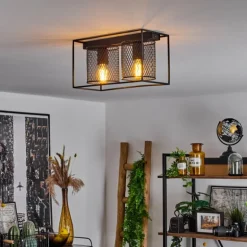 Plafonnier Bettaix Noir, 2 lumières